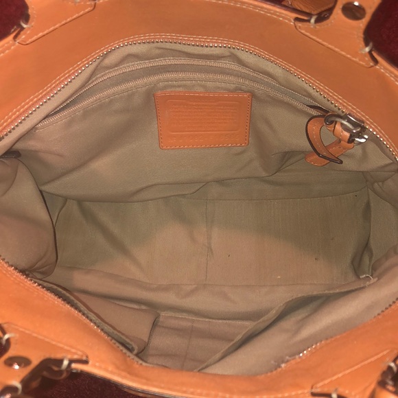 Orange coach purse w matching wallet and wristlet - Picture 2 of 7